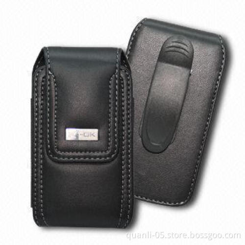 Mobile Phone Case with Magnetic Button, Made of Genuine Leather or PU Material